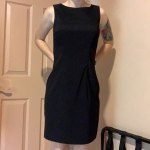 Sleeveless black office dress